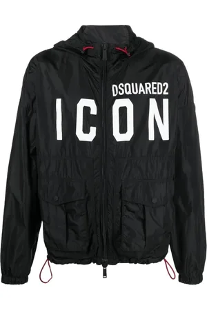 Dsquared2 Kurtki, Mężczyzna, Czarny, M, Nylon, Icon cargo windbreaker