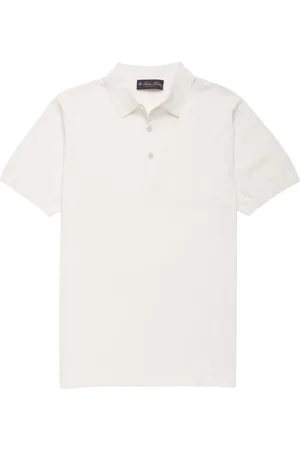 Brooks Brothers Koszulki, Mężczyzna, Biały, M, Bawełna, Koszulka Polo z Bawełny Makò