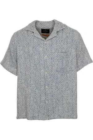 Portuguese Flannel Koszule, Mężczyzna, Niebieski, XL, Luźna koszula z krótkim rękawem i kołnierzem