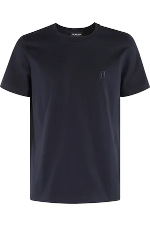 Dondup Koszulki, Mężczyzna, Niebieski, S, Bawełna, Koszulka T-Shirt z Logo Jersey