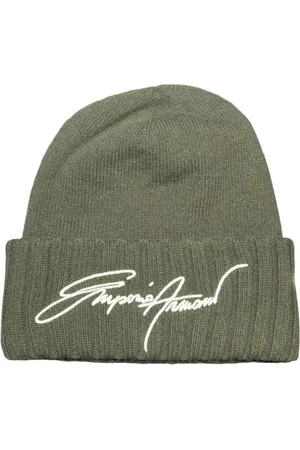 Emporio Armani Akcesoria, Mężczyzna, Zielony, M, Wełna, Czapka Betterro Beanie