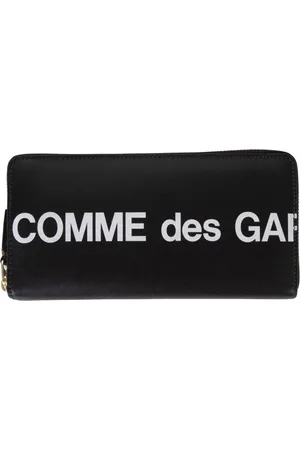 Comme des Garçons Akcesoria, unisex, Czarny, ONE SIZE, Skóra, Czarny skórzany portfel z zamkiem błyskawicznym