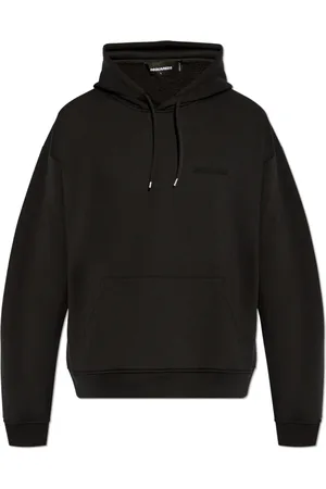 Dsquared2 Bluzy, Mężczyzna, Czarny, M, Bawełna, Bluza z kapturem Relax Fit