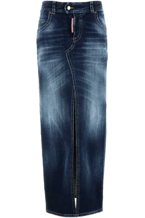 Dsquared2 Spódnice, Kobieta, Niebieski, S, Denim, Denimowa Spódnica Stretch
