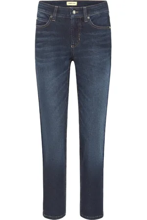 Cambio Jeansy, Kobieta, Niebieski, L, Denim, Klasyczne dżinsy o kroju cropped w kolorze ciemnego denimu