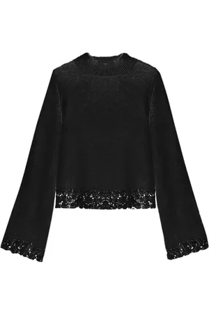 Twin-Set Swetry, Kobieta, Czarny, L, Stylowy Sweter Z Dzianiny