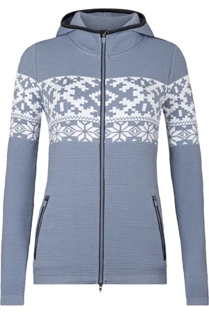 newland Bluzy, Kobieta, Niebieski, L, Len, Lodowato Szary Biały Marianne Stylowy Top