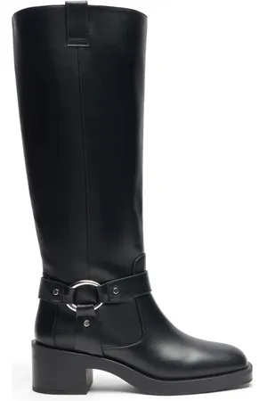 Stuart Weitzman Buty, Kobieta, Czarny, 36 EU, Skóra, Botki do kolan w stylu moto z charakterem