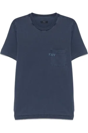 FAY Koszulki, Mężczyzna, Niebieski, L, Bawełna, Zestaw: Niebieska Koszulka T-Shirt i Polo