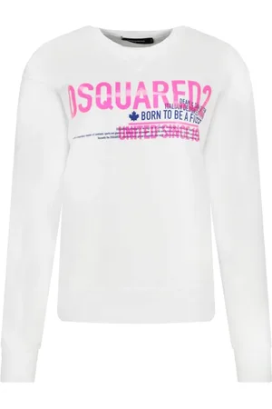 Dsquared2 Bluzy, Kobieta, Biały, S, Bawełna, Logo Sweatshirt