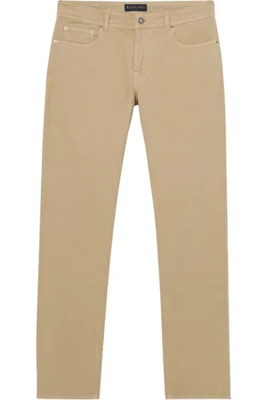 Brooks Brothers Jeansy, Mężczyzna, Beżowy, W42, Bawełna, Spodnie Regular Fit z Pięcioma Kieszeniami