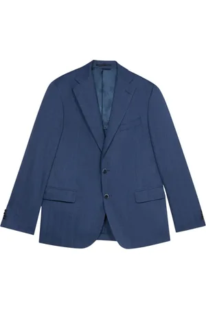 Brooks Brothers Kurtki, Mężczyzna, Niebieski, L, Wełna, Granatowa marynarka z wełny dziewiczej i lnu