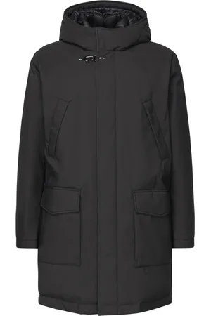FAY Płaszcze, Mężczyzna, Czarny, M, Poliester, Piuma Parka Coat