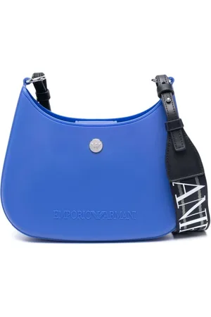 Emporio Armani Torebki, Kobieta, Niebieski, ONE SIZE, Skóra, Kobaltowa Niebieska Torebka Crossbody Gummy