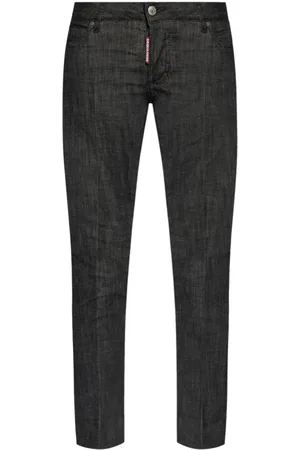 Dsquared2 Spodnie, Kobieta, Czarny, S, Bawełna, Czarne, obcisłe spodnie typu cropped