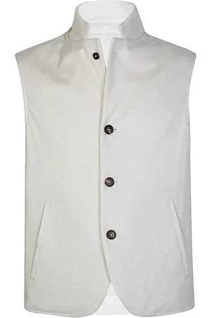 ELEVENTY Kurtki, Mężczyzna, Beżowy, 2XL, Bawełna, Kamizelka z Lnu i Bawełny