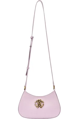 Roberto Cavalli Torebki, Kobieta, Różowy, ONE SIZE, Skóra, Monogram RC Torba na Ramię z Magnetycznym Zamknięciem