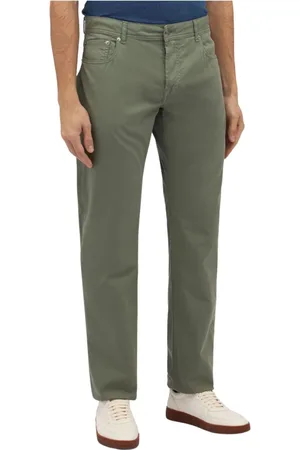 Brooks Brothers Spodnie, Mężczyzna, Zielony, W40, Bawełna, Męskie spodnie Military Stretch Cotton Five-Pocket
