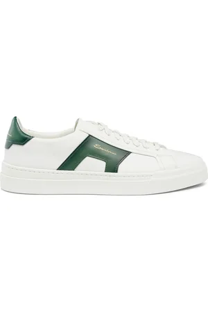 santoni Buty, Mężczyzna, Wielobarwność, 39 1/2 EU, Skóra, Skórzane sneakersy z podwójną klamrą