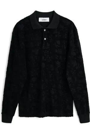 Soulland Koszulki, unisex, Czarny, L/XL, Bawełna, Robert pluszowa L/S koszulka polo