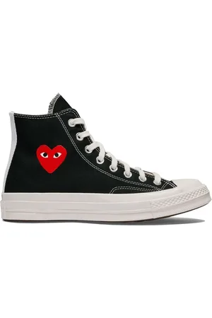 Comme des Garçons Buty, Mężczyzna, Czarny, 44 EU, Canvas Heart Sneakers