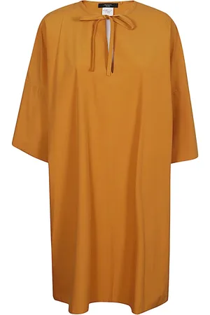 Max Mara Sukienki, Kobieta, Pomarańczowy, S, Bawełna, Sukienka z miękkiej bawełny do kolan