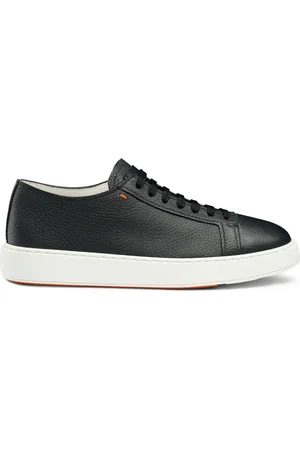 santoni Buty, Mężczyzna, Niebieski, 40 EU, Skóra, Sneakersy ze skóry tumbled