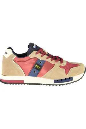 Blauer Buty, Mężczyzna, Wielobarwność, 42 EU, Skóra, Poliestrowe sznurowane sneakersy z kontrastowymi detalami