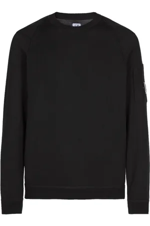 C.P. Company Bluzy, Mężczyzna, Czarny, S, Bawełna, Bluza dresowa z okrągłym dekoltem