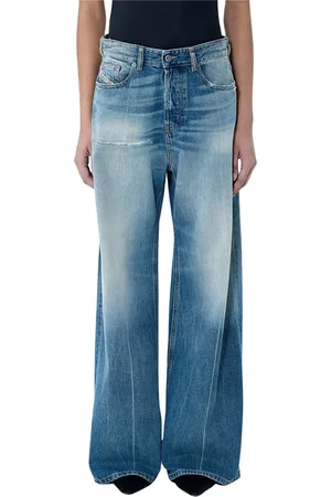 Diesel Jeansy, Kobieta, Niebieski, W27, Zniszczone Jeansyy Straight-Leg