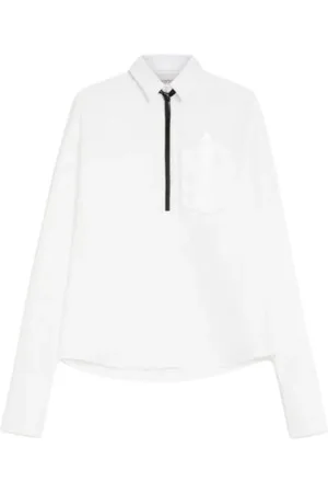 Sportmax Bluzki, Kobieta, Biały, S, Bawełna, Oversized Biała Koszula Popelinowa