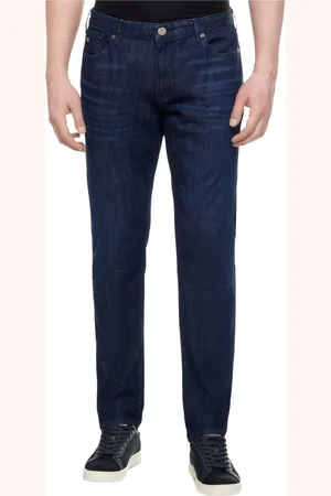 Emporio Armani Jeansy, Mężczyzna, Niebieski, W32, Denim, J06 Jeansyy slim-fit z efektem sprania, denim 8 oz