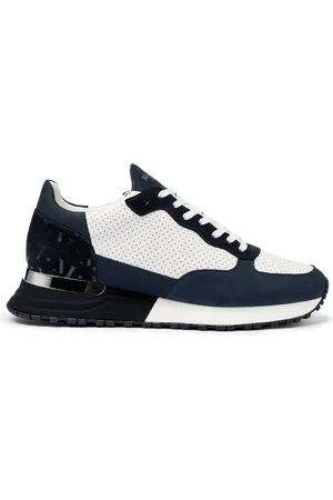 Mallet Buty, Mężczyzna, Niebieski, 41 EU, Skóra, Popham Perf Navy Silver