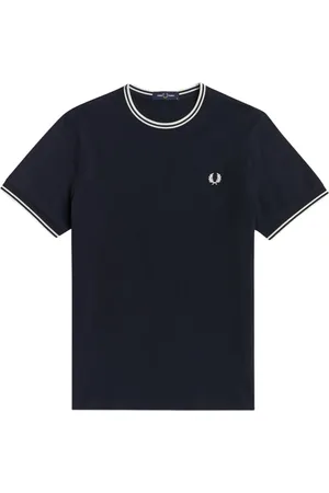 Fred Perry Koszulki, Mężczyzna, Niebieski, L, Bawełna, Koszulka Twin Tipped