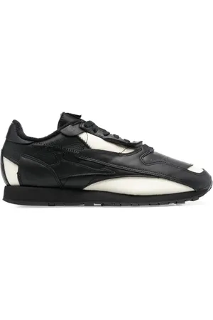 Maison Margiela Buty, Mężczyzna, Czarny, 43 EU, Skóra, Czarne skórzane buty sportowe casual