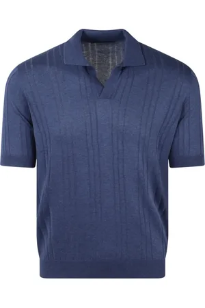 TAGLIATORE Koszulki, Mężczyzna, Niebieski, L, Pavel Silk Knit Polo