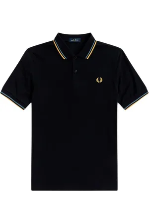 Fred Perry Koszulki, Mężczyzna, Niebieski, L, Bawełna, Dwukolorowa koszulka polo z bawełny
