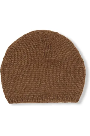 Cortana Akcesoria, Kobieta, brązowy, S, Wełna, Czapka beanie z dzianiny z alpaki baby i jedwabiu