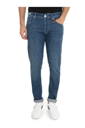 sartoria tramarossa Jeansy, Mężczyzna, Niebieski, W32, Denim, Stone Washed Jeansy z Guzikami