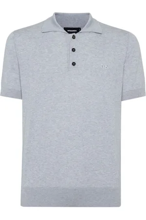 Dsquared2 Koszulki, Mężczyzna, Szary, S, Bawełna, Bawełniana koszulka polo Melange