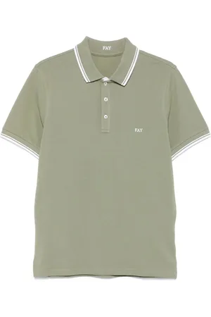 FAY Koszulki, Mężczyzna, Zielony, M, Bawełna, Zielona koszulka polo z logo