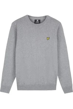 Lyle & Scott Bluzy, Mężczyzna, Szary, M, Bawełna, Sweter z okrągłym dekoltem