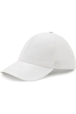 Courrèges Akcesoria, Mężczyzna, Biały, M, Bawełna, Czapka Baseballowa z Naszywką Logo