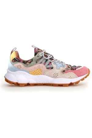Flower Mountain Buty, Kobieta, Wielobarwność, 36 EU, Zamsz, Wielokolorowe Sneakersy z Tkaniną Kwiatową