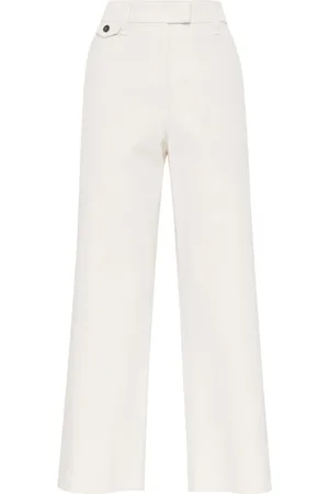 Brunello Cucinelli Spodnie, Kobieta, Biały, S, Bawełna, Eleganckie spodnie