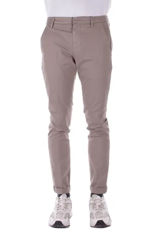 Dondup Spodnie, Mężczyzna, Beżowy, W34, Bawełna, Spodnie Slim Fit z Logo