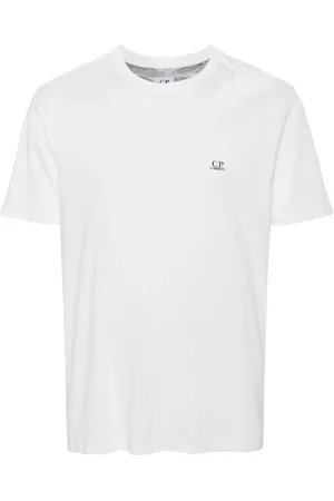 C.P. Company Koszulki, Mężczyzna, Biały, L, Bawełna, Koszulka T-Shirt z Grafiką Gogli na Plecach
