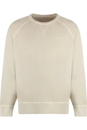 GANT Bluzy, Mężczyzna, Beżowy, L, Bawełna, Bawełniana bluza dresowa z okrągłym dekoltem ze ściągaczem