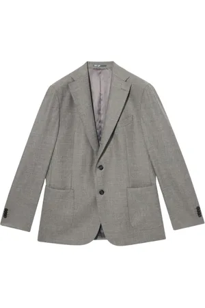 Brooks Brothers Kurtki, Mężczyzna, Szary, 4XL, Wełna, Marynarka z mieszanki dziewiczej wełny