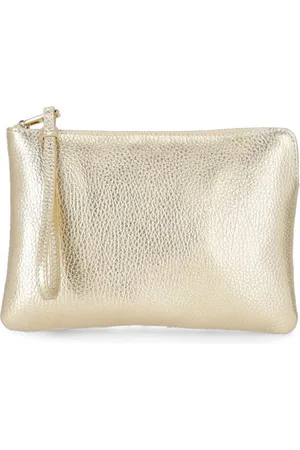 Coccinelle Torebki, Kobieta, Żółty, ONE SIZE, Złota Pochette z Kamykowej Skóry